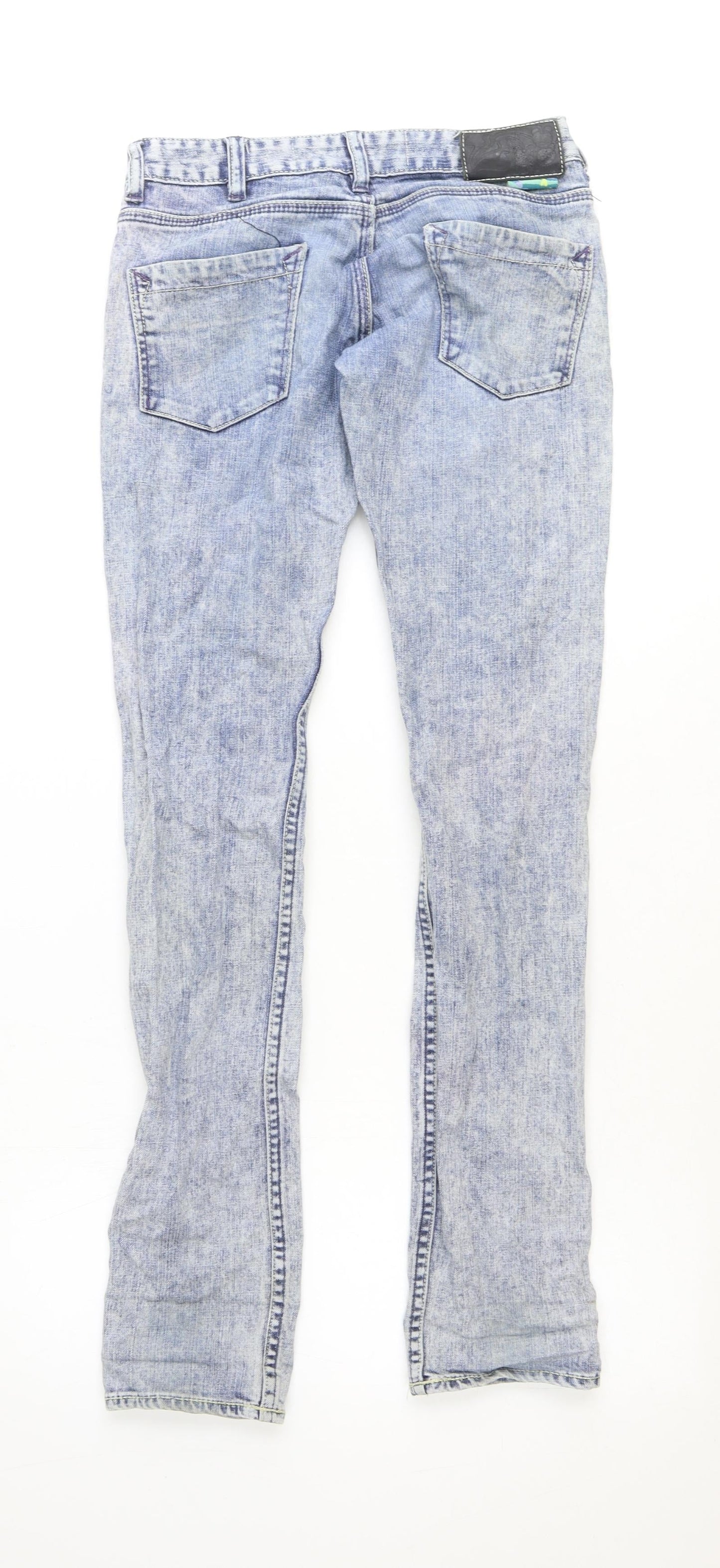 Preworn Womens Blue Cotton Skinny Jeans Size 28 in Regular Zip