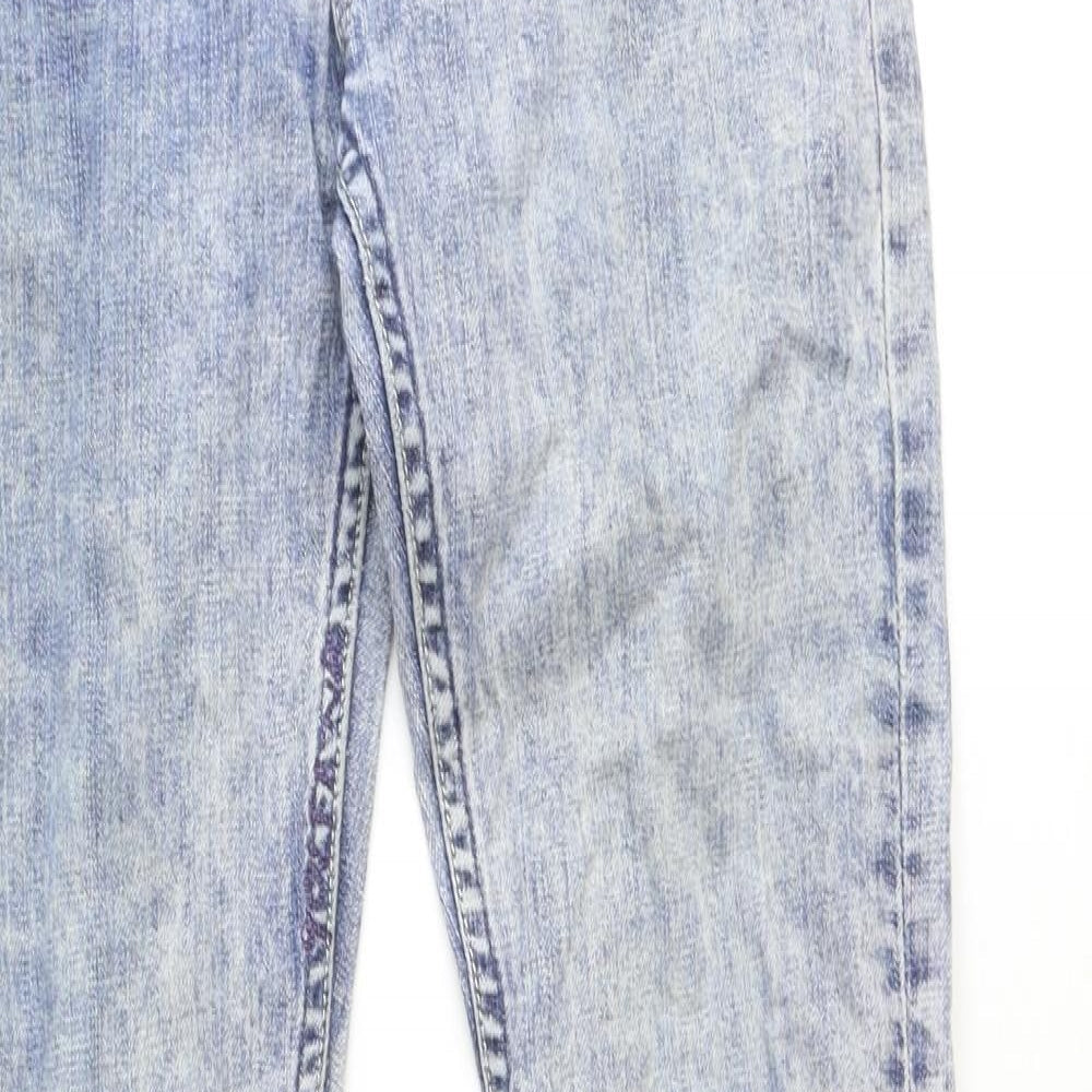 Preworn Womens Blue Cotton Skinny Jeans Size 28 in Regular Zip