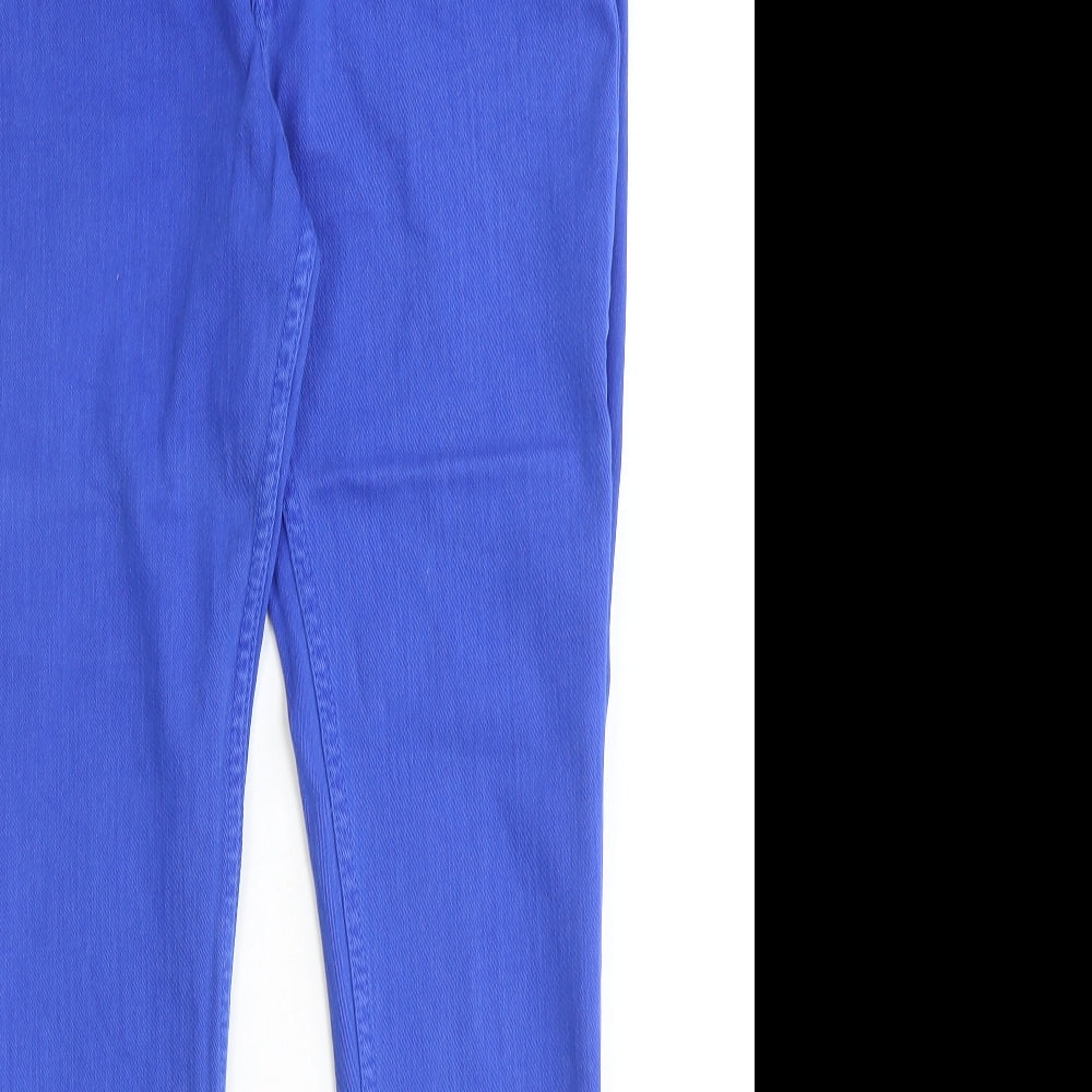 Topshop Womens Blue Cotton Skinny Jeans Size 32 in Regular Zip
