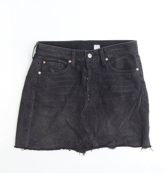 Denim Womens Black Camel Straight & Pencil Skirt Size 12 Button