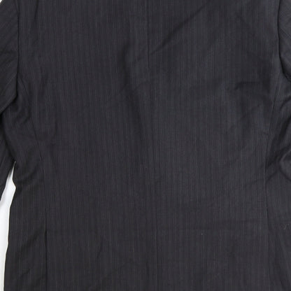 Next Mens Grey Striped Polyester Jacket Suit Jacket Size 42 Regular
