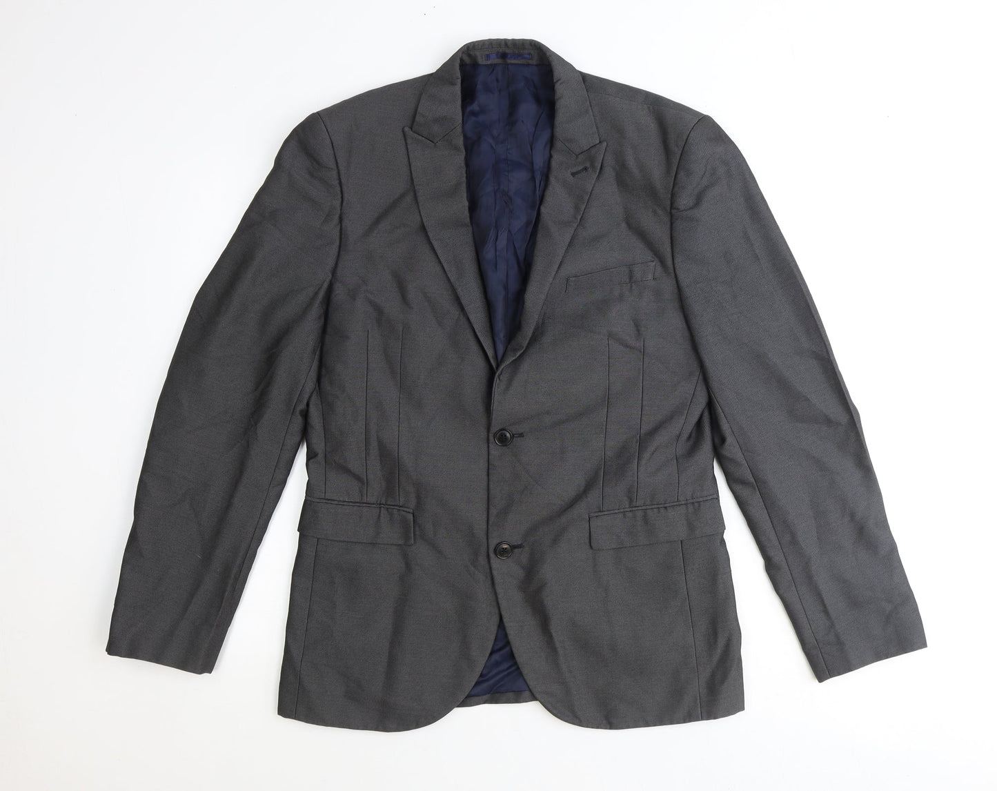 NEXT Mens Grey Polyester Jacket Suit Jacket Size 40 Regular