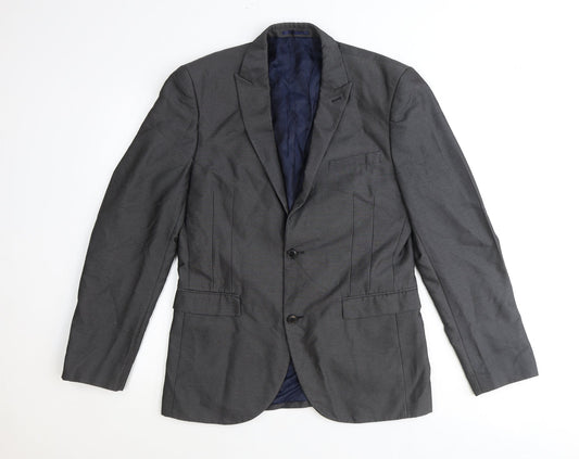 NEXT Mens Grey Polyester Jacket Suit Jacket Size 40 Regular