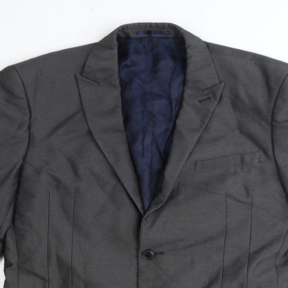 Next Mens Grey Polyester Jacket Suit Jacket Size 40 Regular