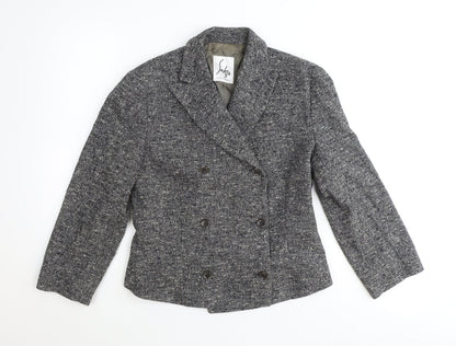 Sahra Womens Grey Wool Jacket Blazer Size 10