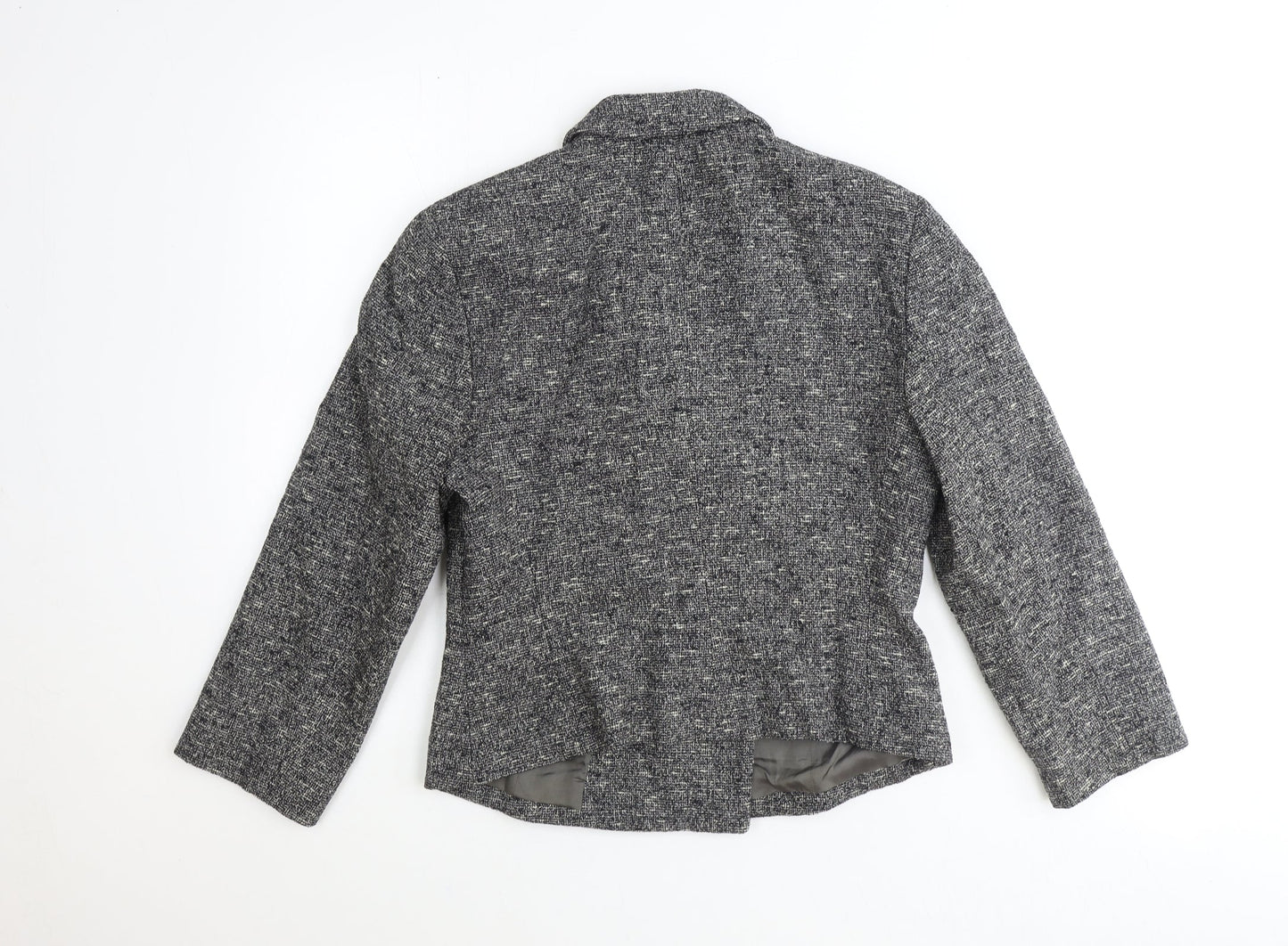 Sahra Womens Grey Wool Jacket Blazer Size 10