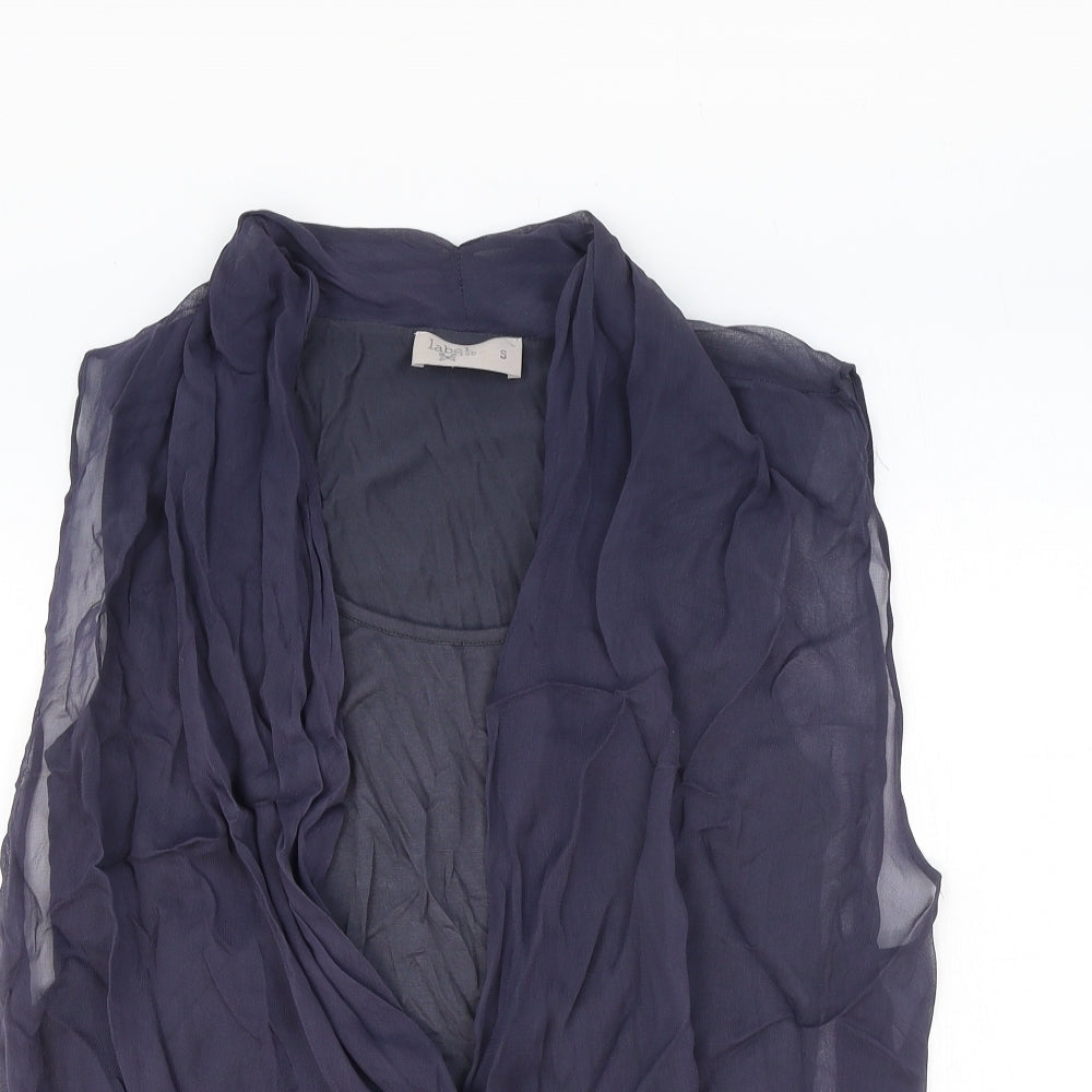 Label Lab Womens Blue Viscose Basic Blouse Size S Scoop Neck - Side Tie Detail