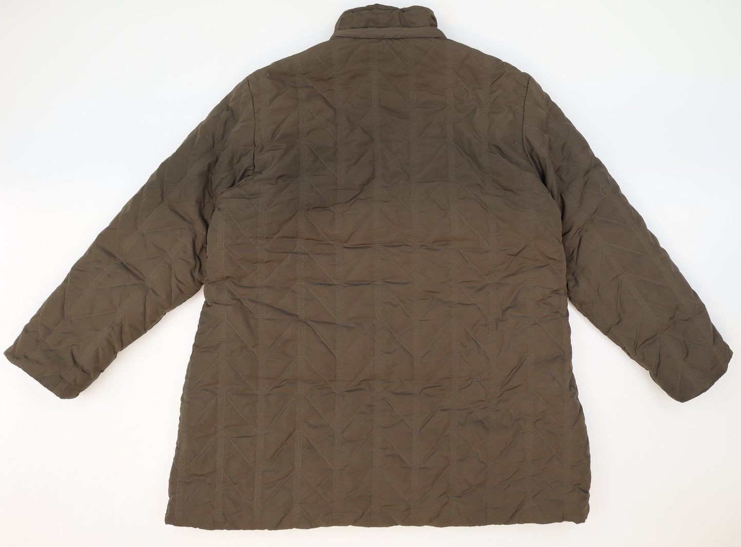 Catkin Womens Brown Quilted Coat Size 4XL Zip