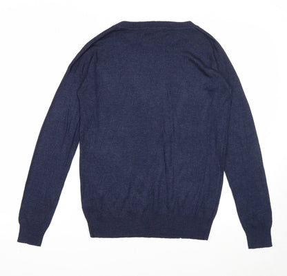 Atmosphere Womens Blue Boat Neck Viscose Pullover Jumper Size 8