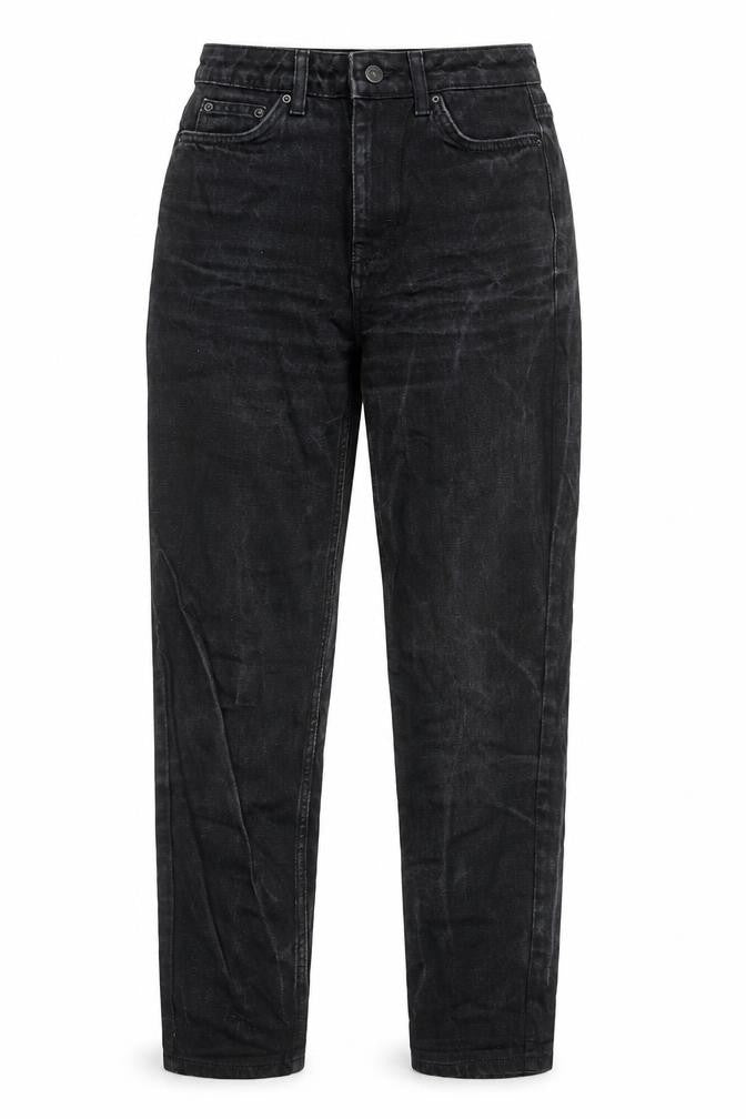 Topshop Womens Black Cotton Mom Jeans Size 26 in L30 in Regular Zip