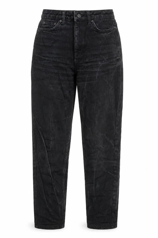 Topshop Womens Black Cotton Mom Jeans Size 26 in L30 in Regular Zip