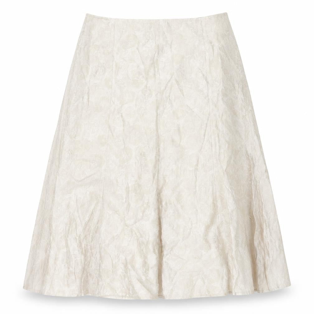 NASC Womens Beige Geometric Polyester Swing Skirt Size 16 Zip