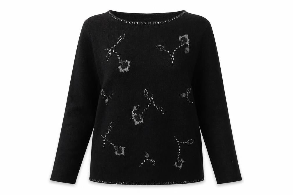 Marks & Spencer Womens Black Scoop Neck Acrylic Pullover Jumper Size 12