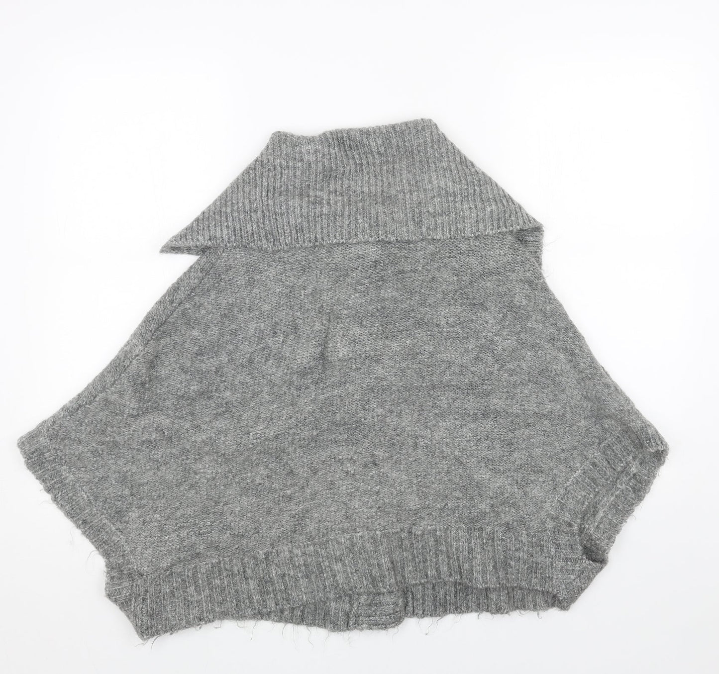 Papaya Womens Grey Collared Acrylic Cardigan Jumper Size 16