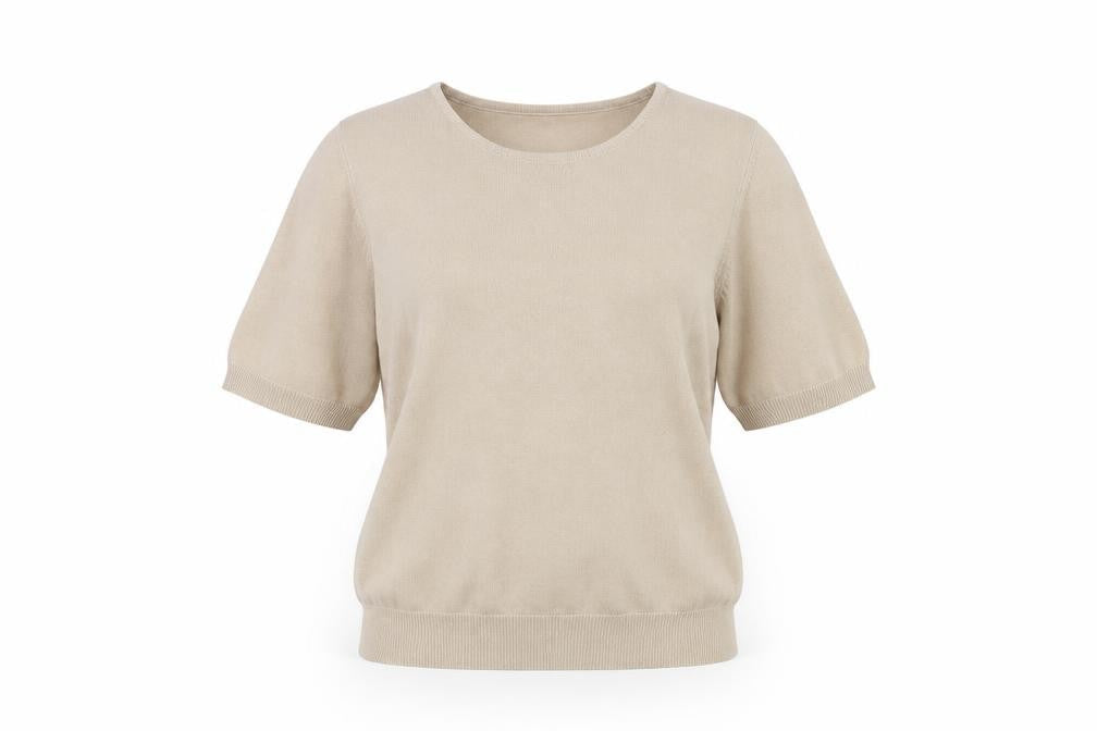 Marks & Spencer Womens Beige Scoop Neck Acrylic Pullover Jumper Size 12