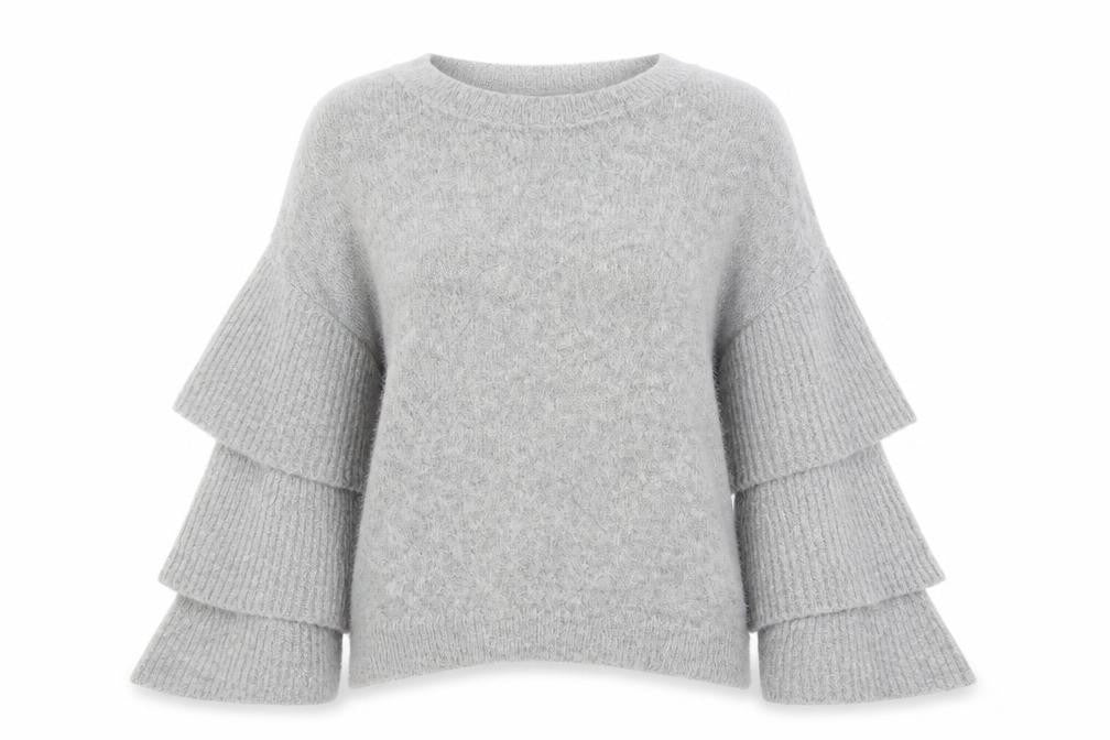 George Womens Grey Round Neck Acrylic Pullover Jumper Size 10