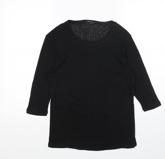 New Look Womens Black Scoop Neck Acrylic Pullover Jumper Size 10