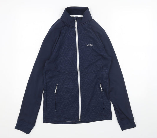 DECATHLON Womens Blue Polyester Full Zip Sweatshirt Size S Zip