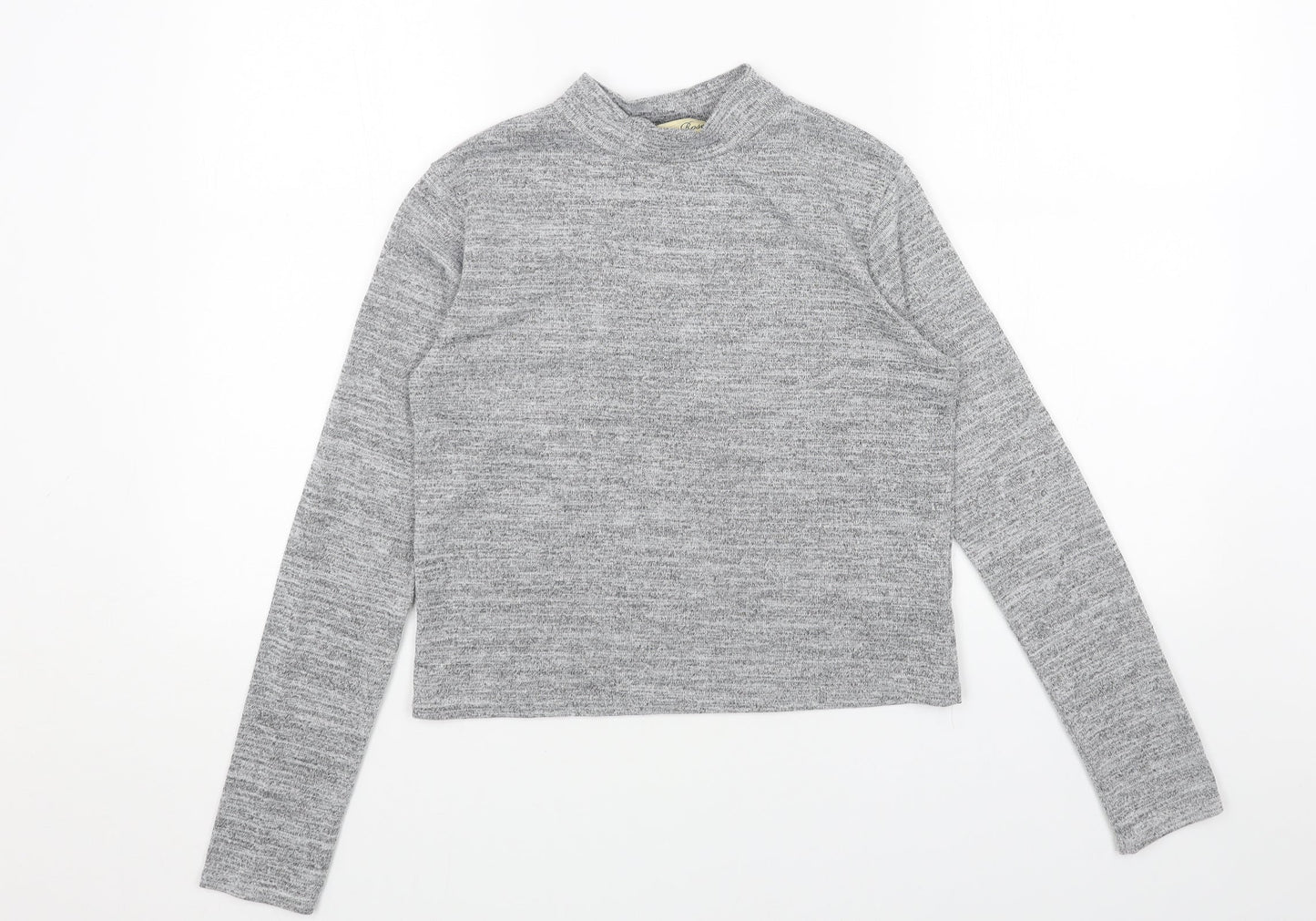 Cameo Rose Womens Grey High Neck Camel Pullover Jumper Size L