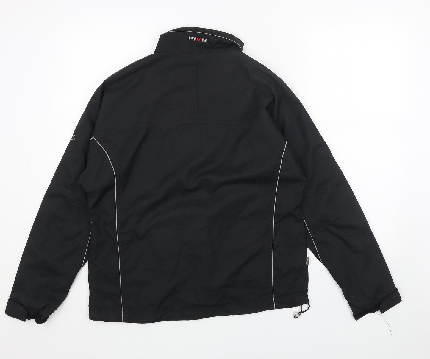 FIVE Womens Black Polyester Pullover Sweatshirt Size 10 Zip
