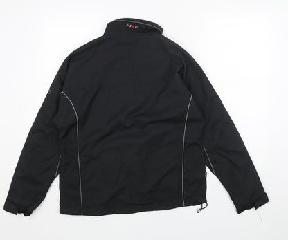 FIVE Womens Black Polyester Pullover Sweatshirt Size 10 Zip
