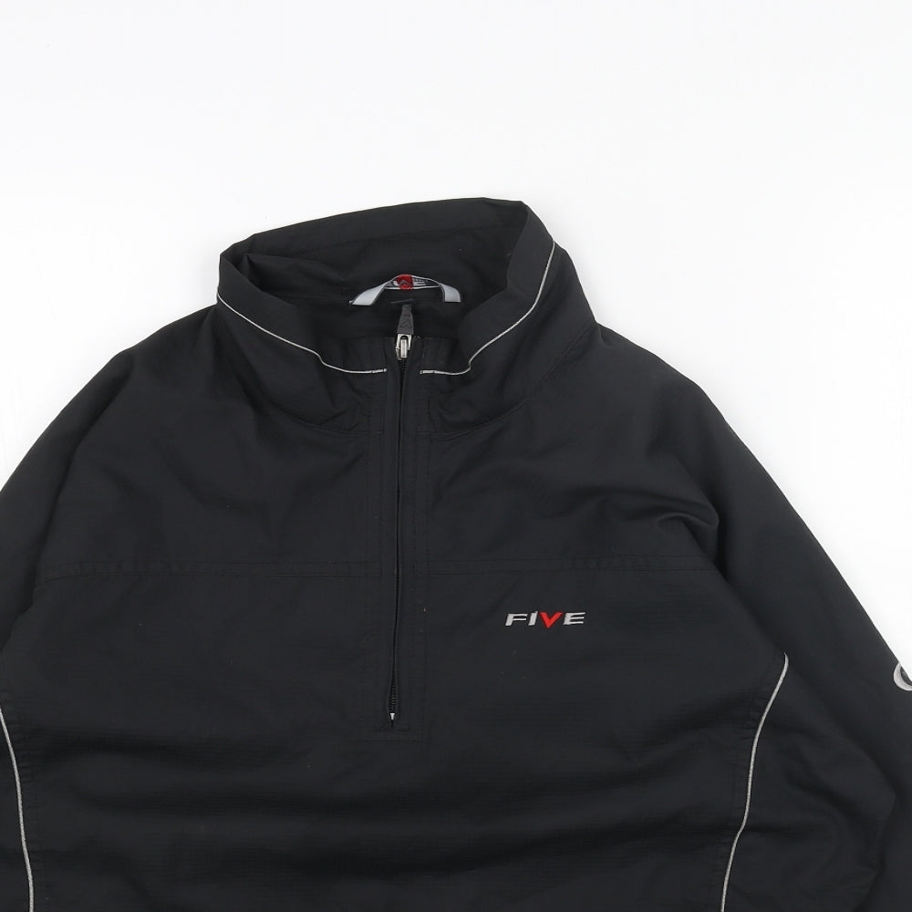 FIVE Womens Black Polyester Pullover Sweatshirt Size 10 Zip