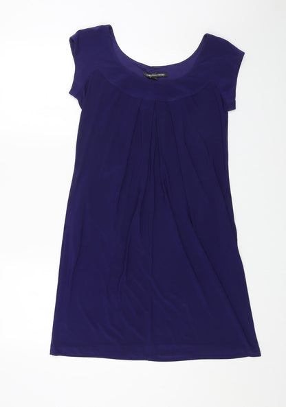 Jones Wear Womens Purple Polyester Shift Size 8 Scoop Neck Pullover