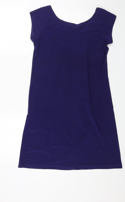 Jones Wear Womens Purple Polyester Shift Size 8 Scoop Neck Pullover