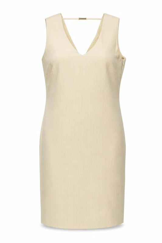 Betty Barclay Womens Beige Polyester Sheath Size 12 V-Neck Zip