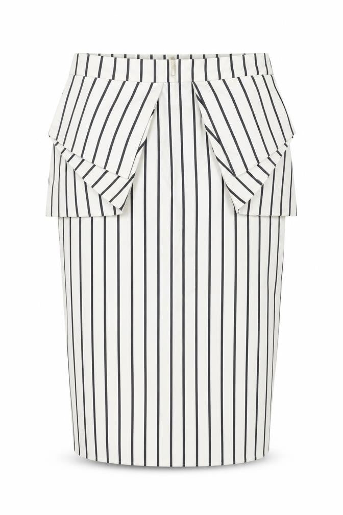 River Island Womens White Striped Viscose Straight & Pencil Skirt Size 30 in Zip