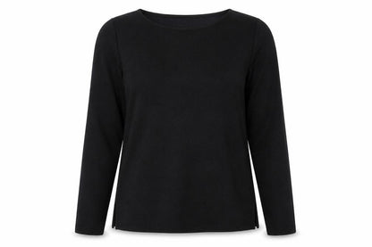 Autograph Womens Black Geometric Polyamide Basic Blouse Size 14 Round Neck