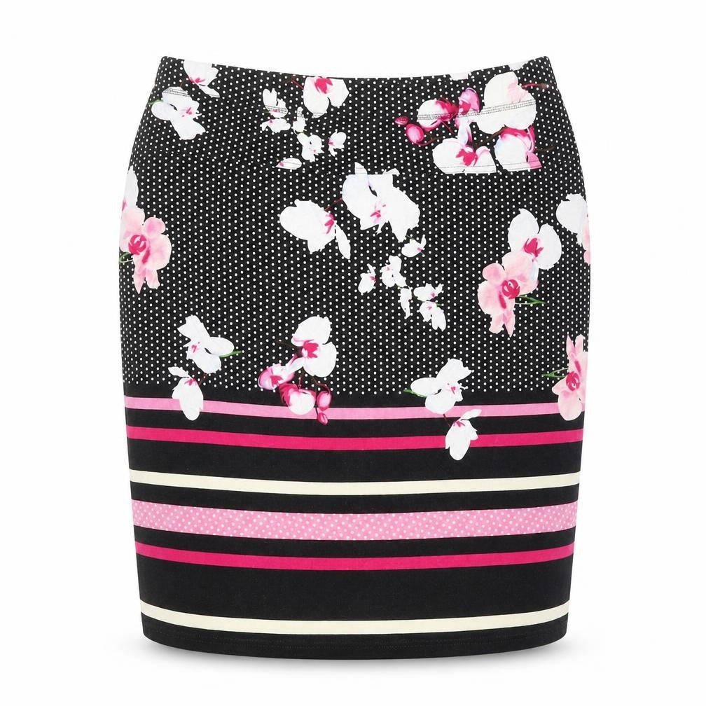 Eugen Klein Womens Black Geometric Polyester Straight & Pencil Skirt Size 32 in