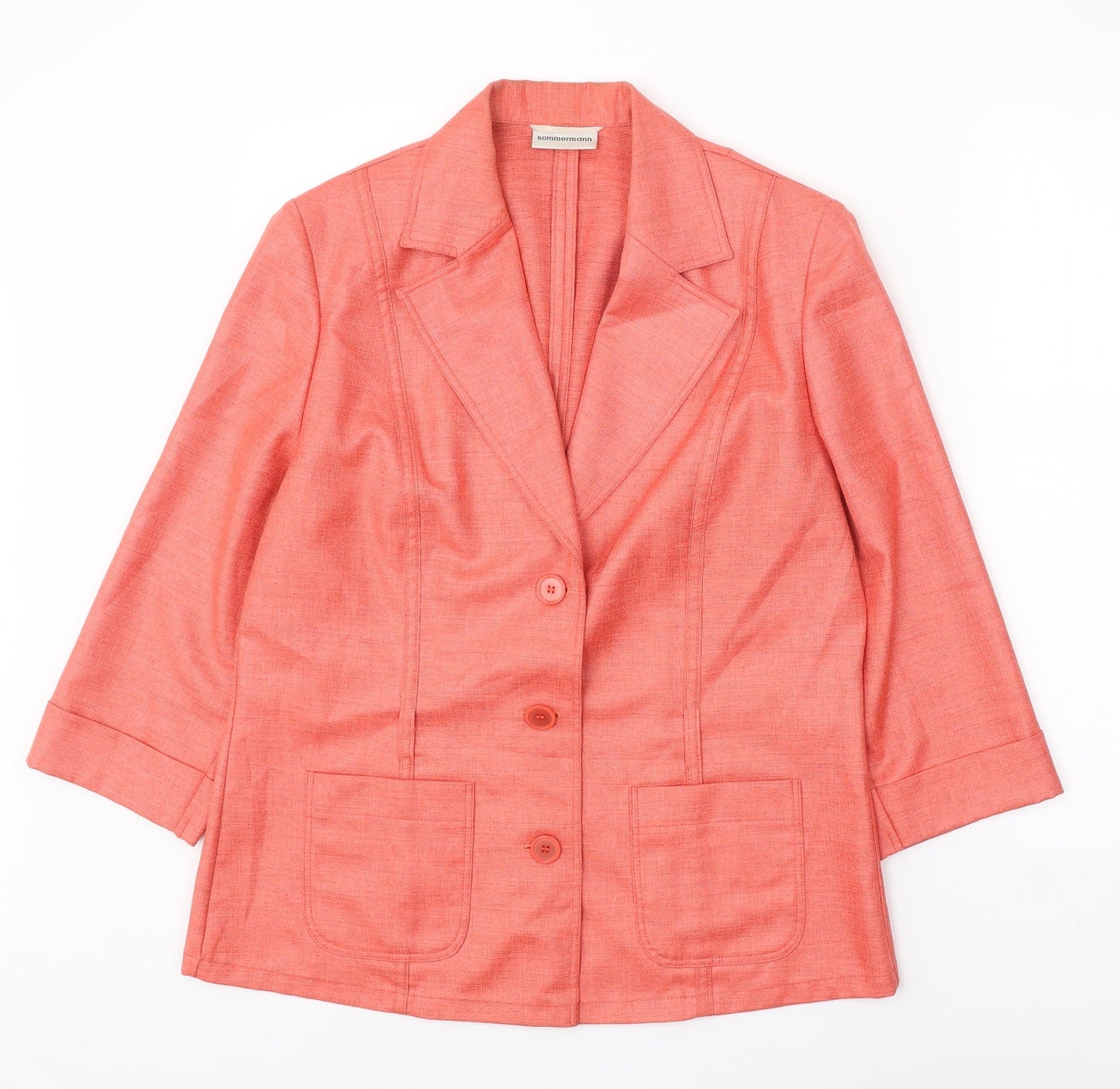 Sommermann Womens Pink Polyester Jacket Blazer Size 12