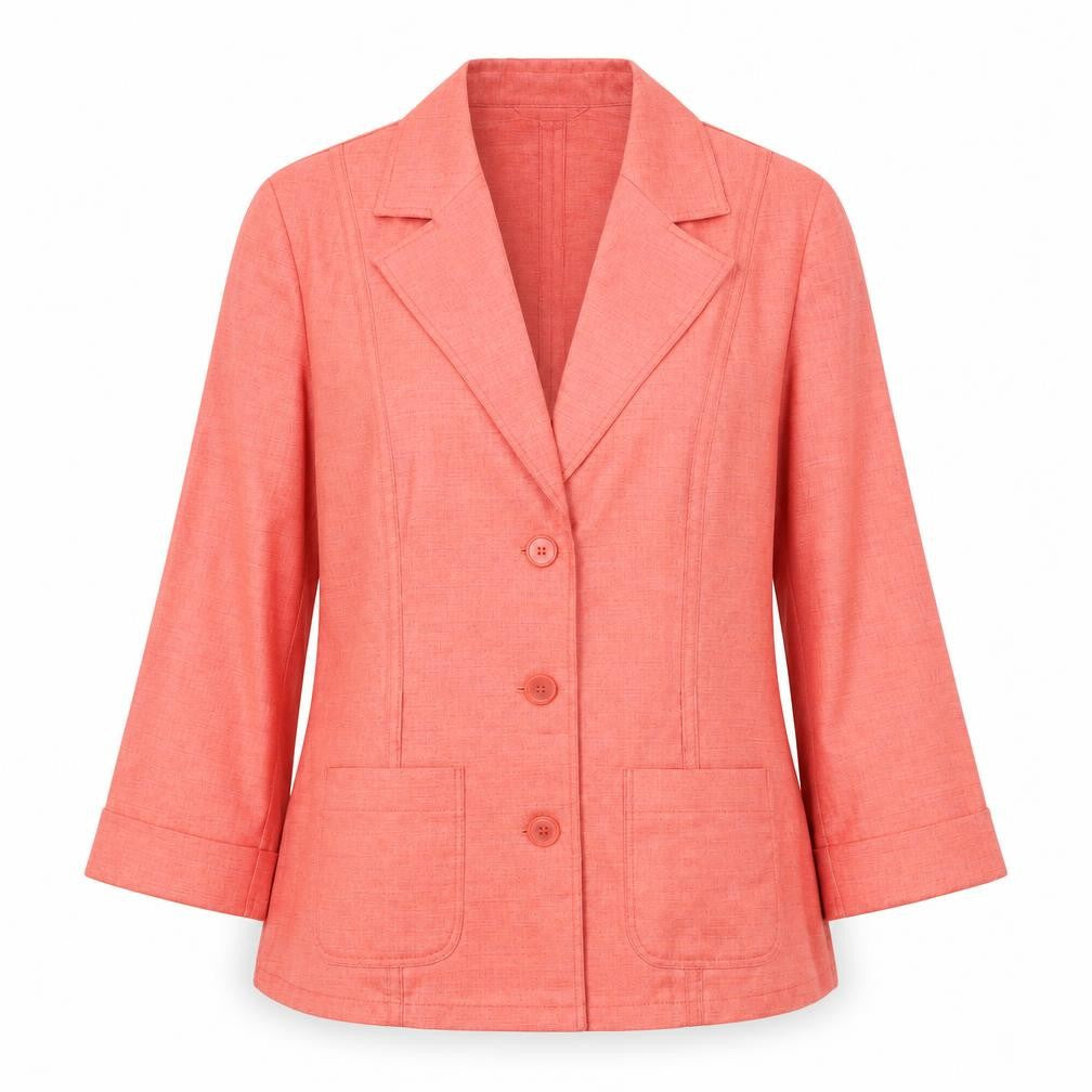 Sommermann Womens Pink Polyester Jacket Blazer Size 12