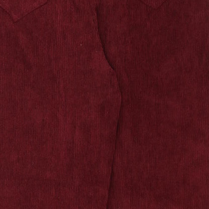 Preworn Womens Red Cotton Trousers Size 10 Regular Zip