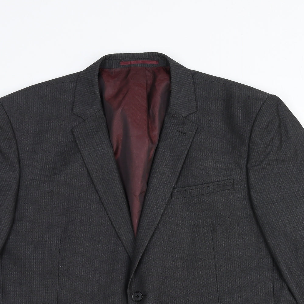 NEXT Mens Grey Striped Cotton Jacket Suit Jacket Size 44 Regular