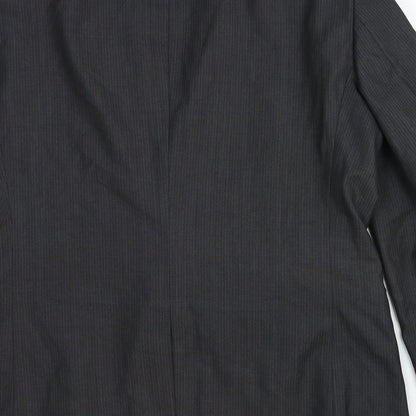 Next Mens Grey Striped Cotton Jacket Suit Jacket Size 44 Regular