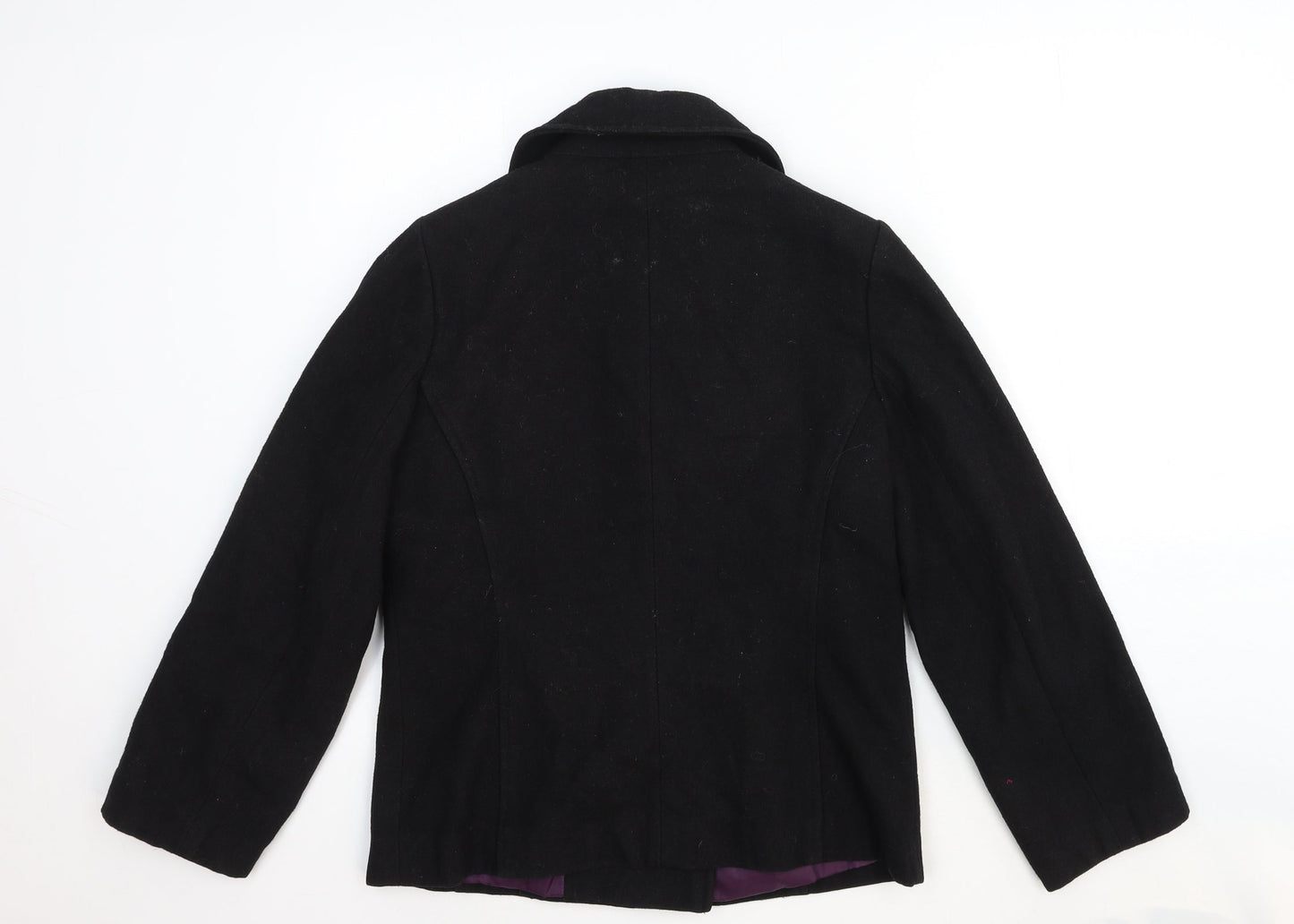 Savida Womens Black Pea Coat Coat Size 10 Button