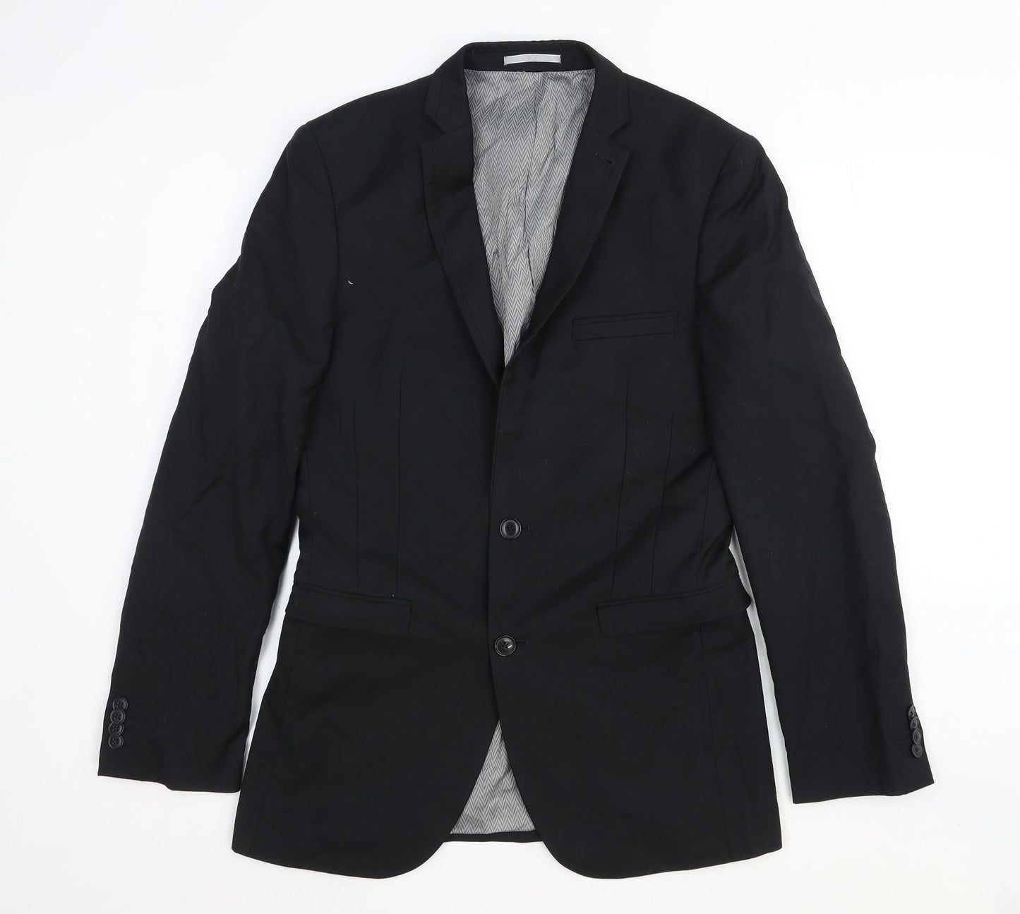NEXT Mens Black Wool Jacket Suit Jacket Size 36 Regular