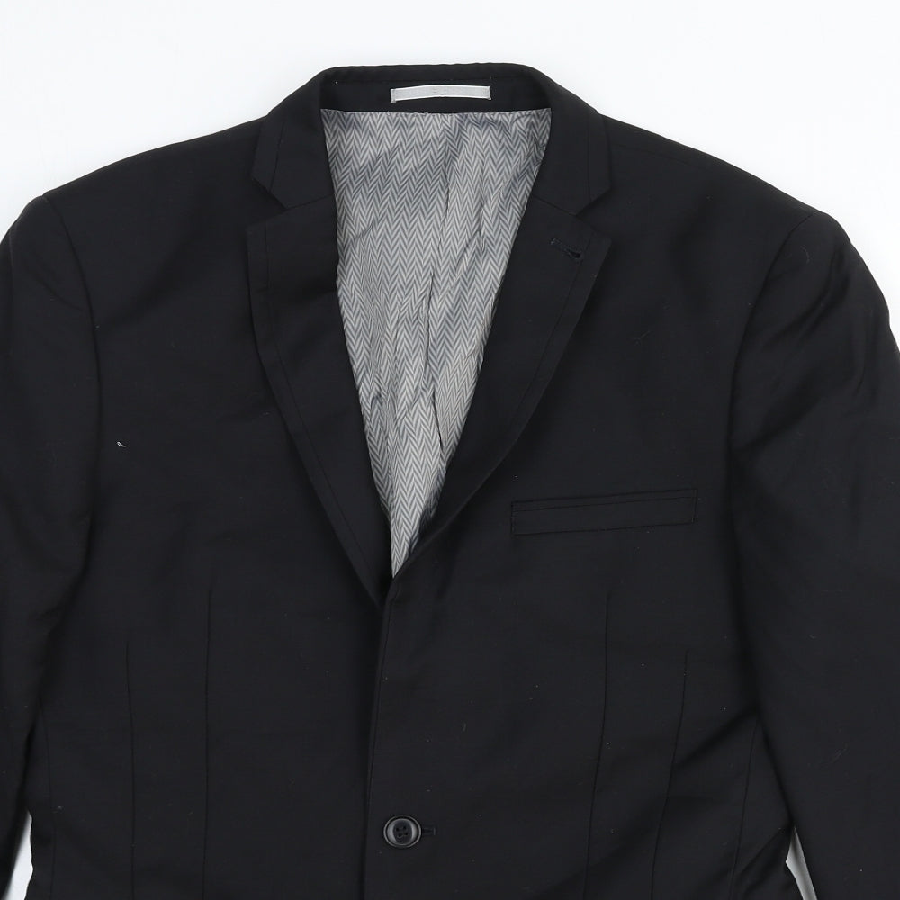 NEXT Mens Black Wool Jacket Suit Jacket Size 36 Regular