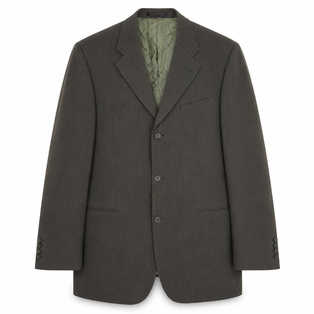 Van Kollem Mens Green Wool Jacket Suit Jacket Size 44 Regular