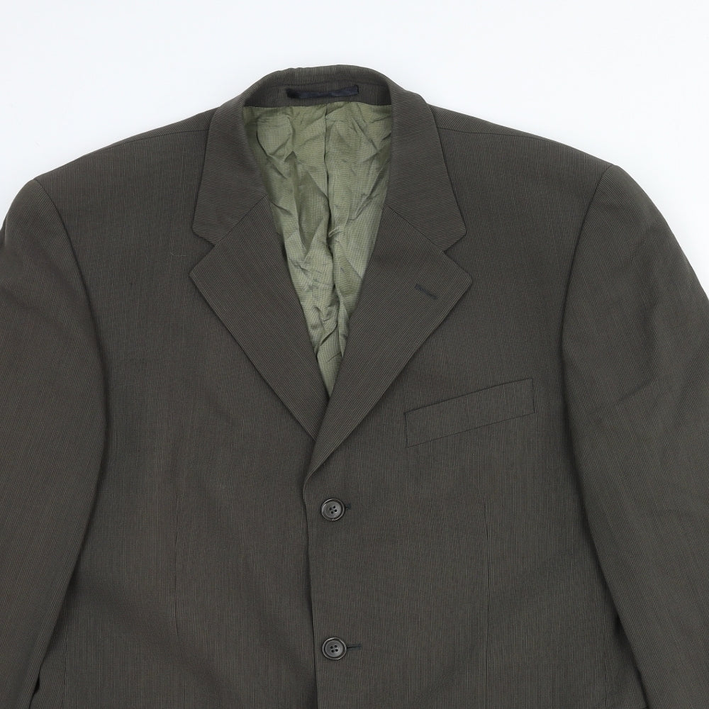 Van Kollem Mens Green Wool Jacket Suit Jacket Size 44 Regular