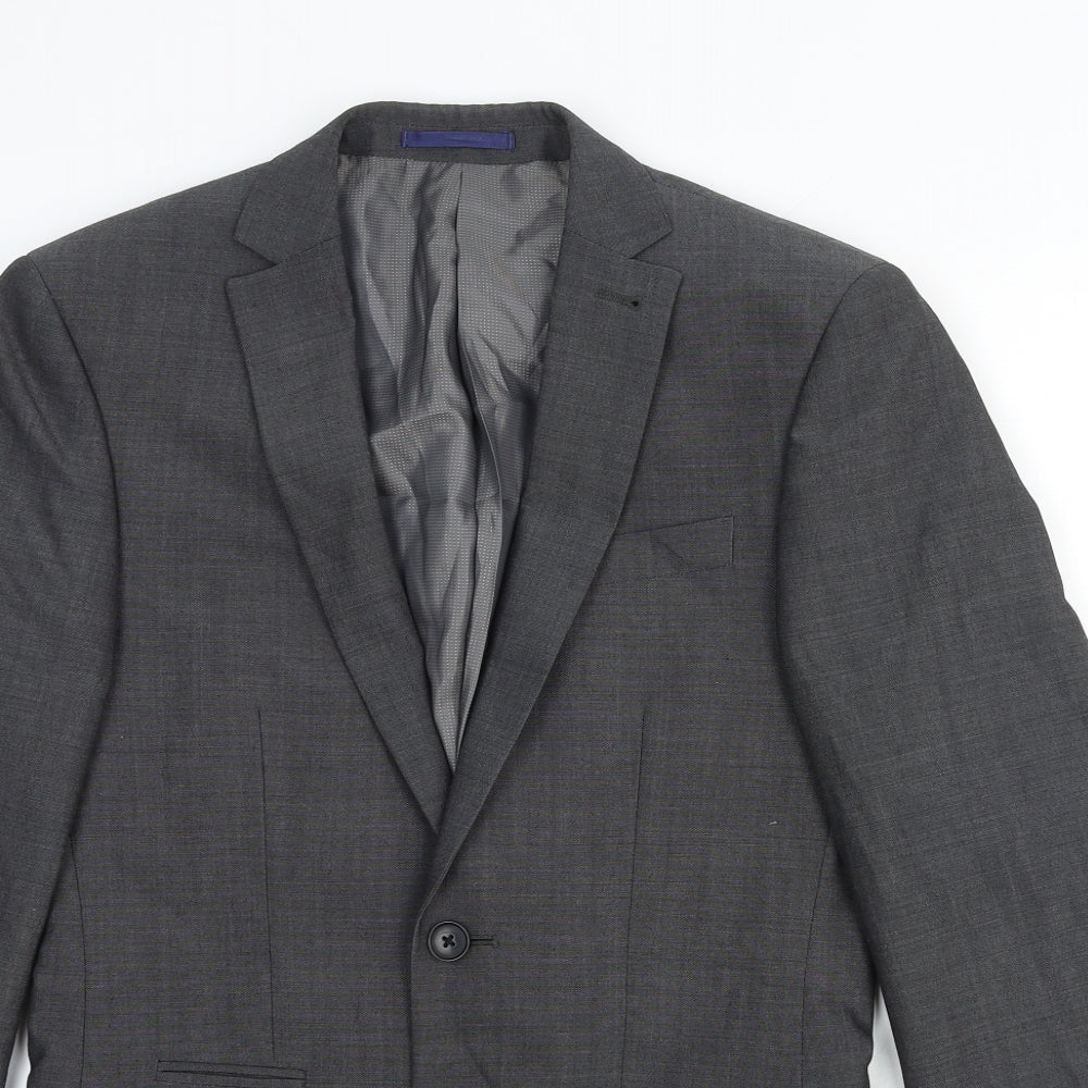 NEXT Mens Grey Wool Jacket Suit Jacket Size 34 Regular