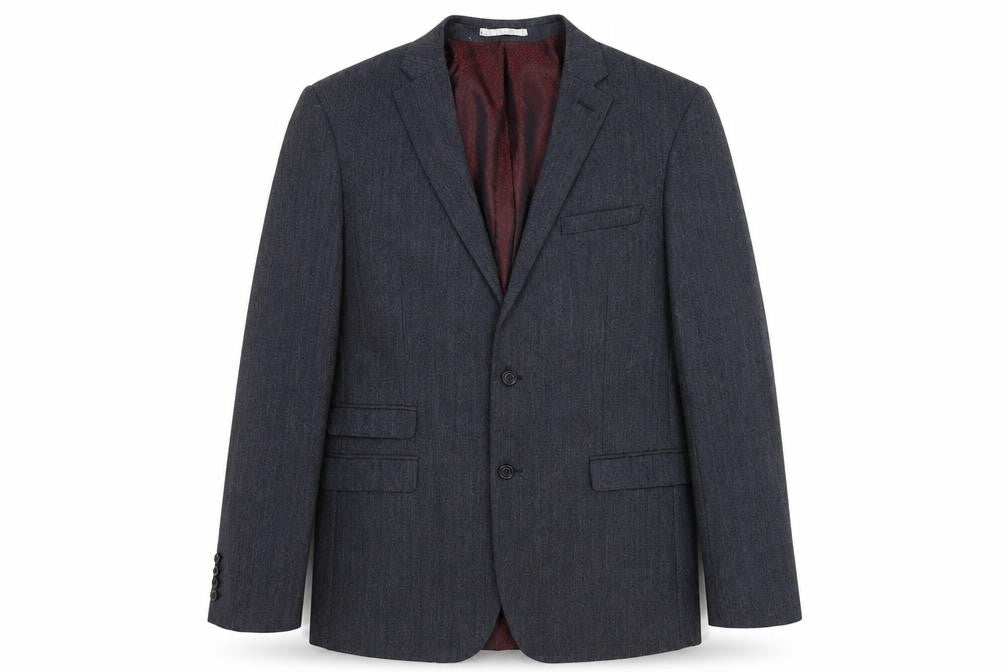 One Six Five Mens Grey Wool Jacket Suit Jacket Size 40 Regular
