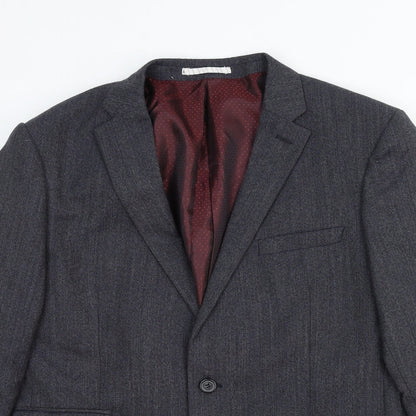 ONESIX5IVE Mens Grey Wool Jacket Suit Jacket Size 40 Regular