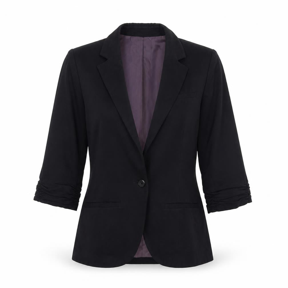 Topshop Womens Black Wool Jacket Blazer Size 6