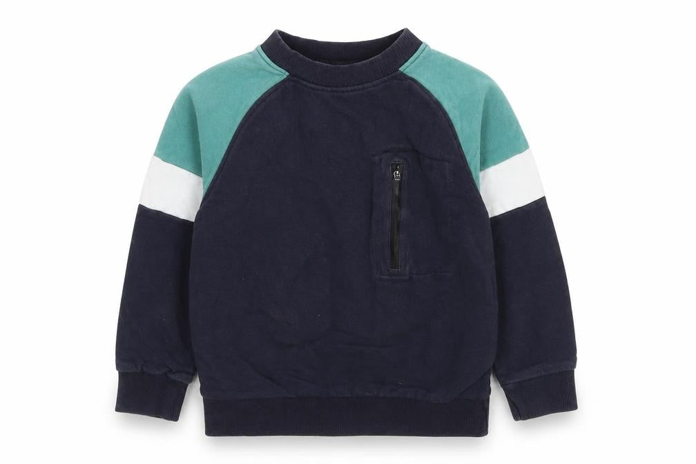 John Lewis Boys Multicoloured Colourblock Cotton Pullover Sweatshirt Size 6 Years Pullover