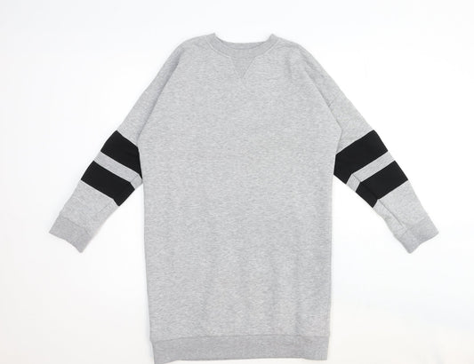 Topshop Womens Grey Cotton Pullover Sweatshirt Size 8 Pullover
