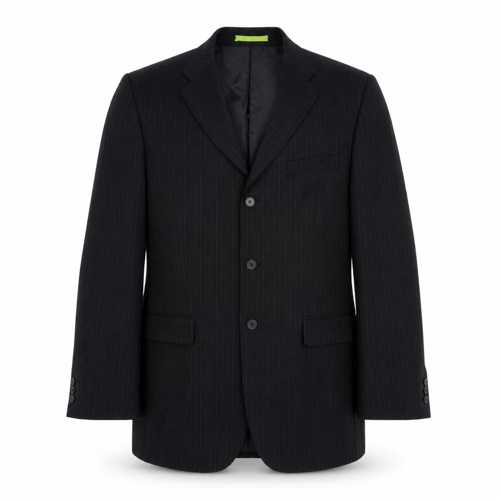 Burton Mens Grey Striped Wool Jacket Suit Jacket Size 40 Regular