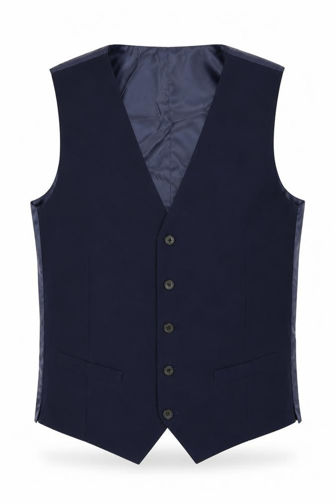 Marks & Spencer Mens Blue Wool Jacket Suit Waistcoat Size 38 Regular
